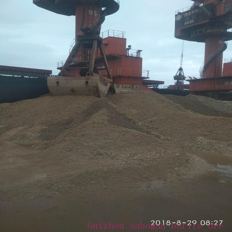 wholesale API drilling grade barite ore SG4.0-4.3 from China 85% Yellow lumps  saboman