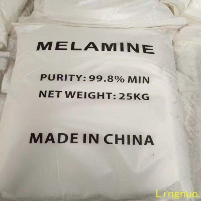Melamine 99% White monoclinic crystals, almost odorless Lingnuo-08 Shandong Lingnuo